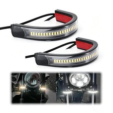 2PCS Motorcycle Turn Signals LED,Dual-Color Fork Motorcycle Blinkers as Turns Si