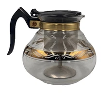 VTG CORY 8 Cup Stove Top Glass 8 Cup Coffee Percolator DRL3 Bakelite Handle Lid