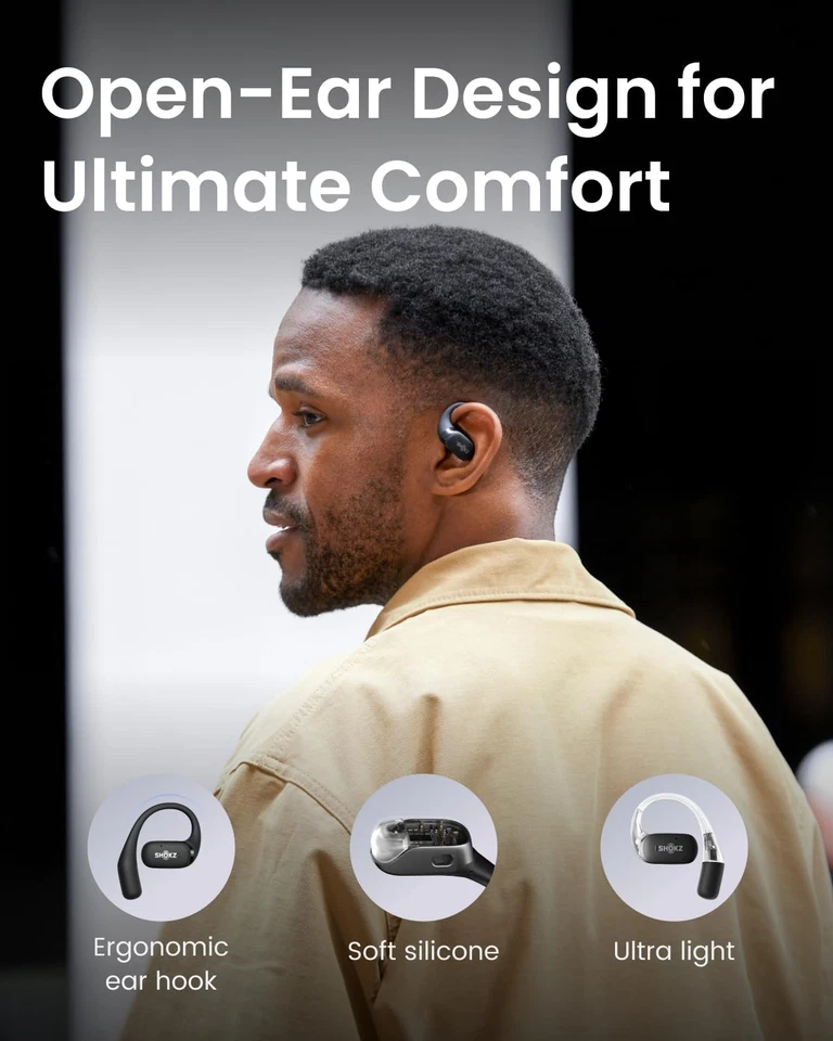 OpenFit - Open-Ear True Wireless Bluetooth Headphones with Microphone, Earbud... - Image 2 of 4