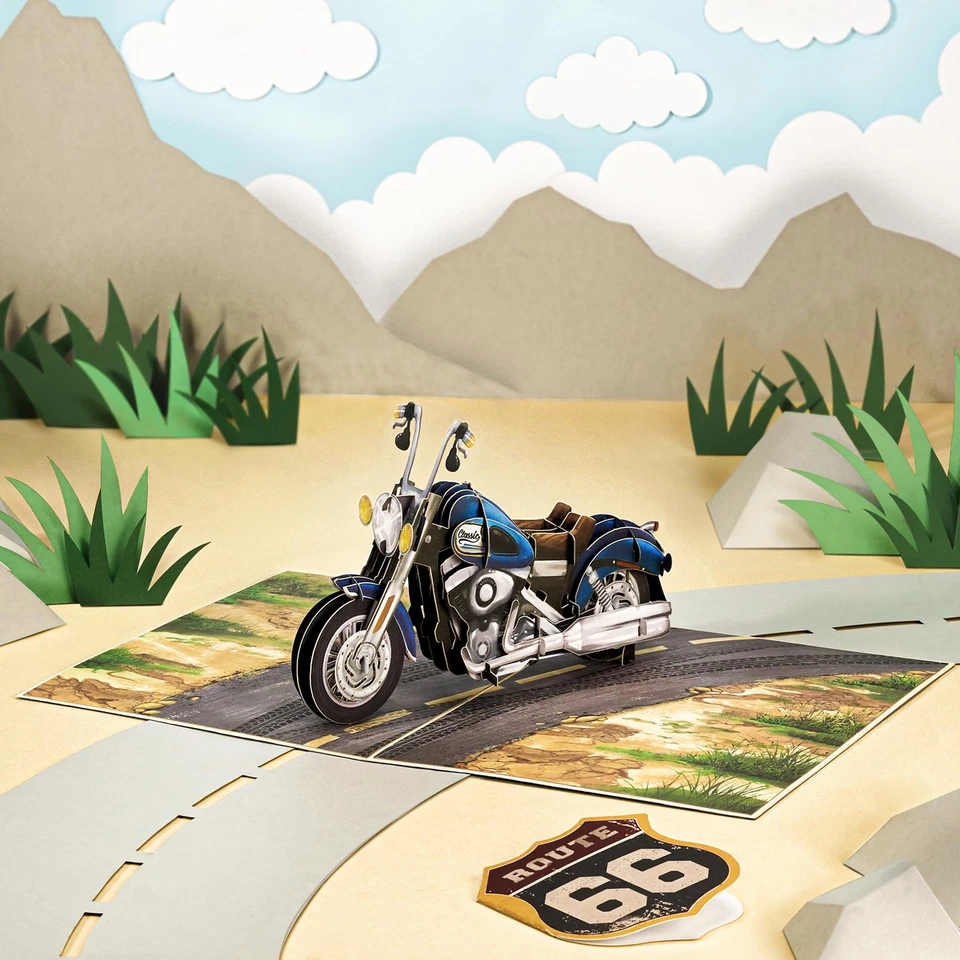 Cartão pop-up clássico motocicleta, presente de aniversário e dia dos pais para marido, então... - Imagem 4 de 4