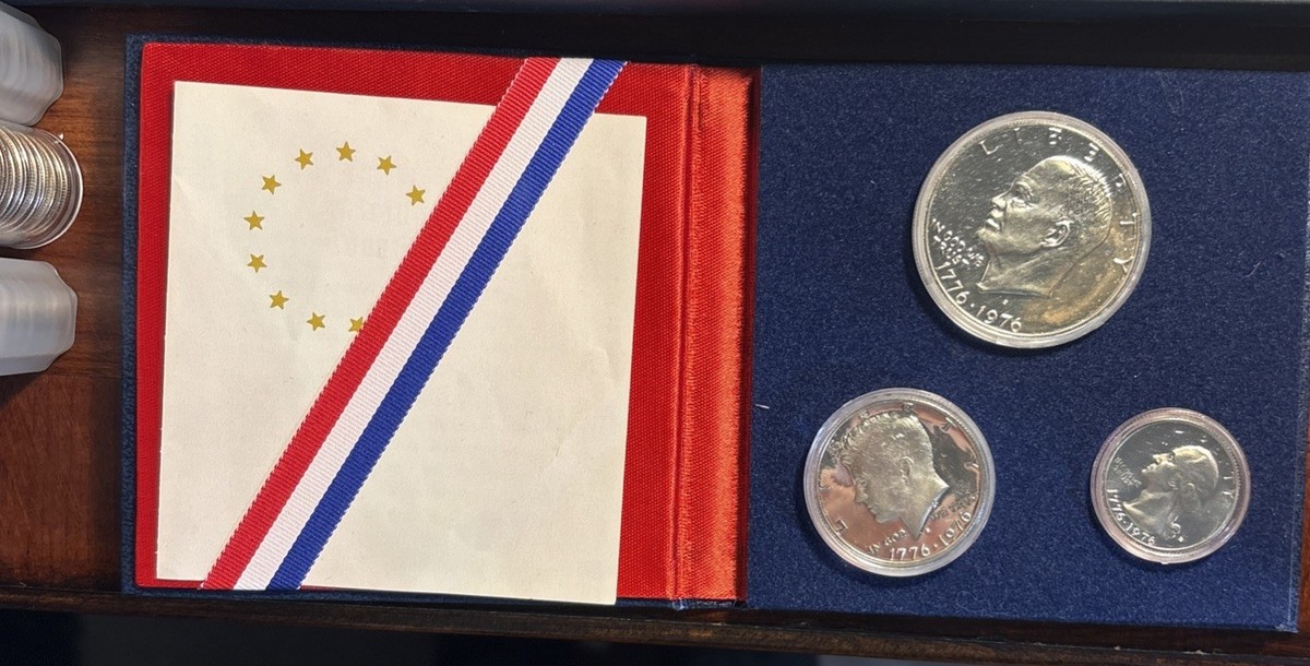 1976 S Bicentennial SILVER PROOF Set U.S. Three (3) Coin Set