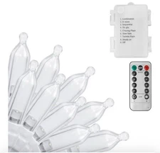 33Ft 100 LED Cool White String Lights with Auto Timer & 8 Modes & Remote Control