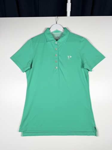 PETER MILLAR Wicking Polo - Green - Women's Small - R Flag Golf Club Logo