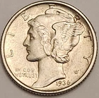 1936-S Mercury Dime – XF Extremely Fine – San Francisco Mint – Silver Semi-Key