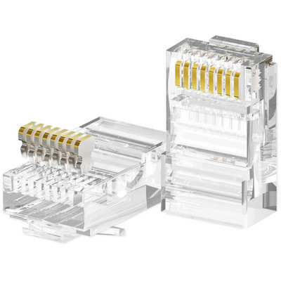 Cablegeeker 100-Pack Cat 6 RJ45 Connectors, Gold Plated Cat6 Ends UTP Ethernet C