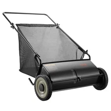 Push Lawn Sweeper 26 Inch Leaf & Grass Collector Thickened Steel Durable To Use