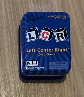 *SEALED* The Original LCR Left Center Right Dice Game Blue Tin George & Company