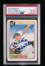 1983 Donruss MICKEY MANTLE Auto Hall Of Fame Heroes Autograph PSA 4/6 Pop 1
