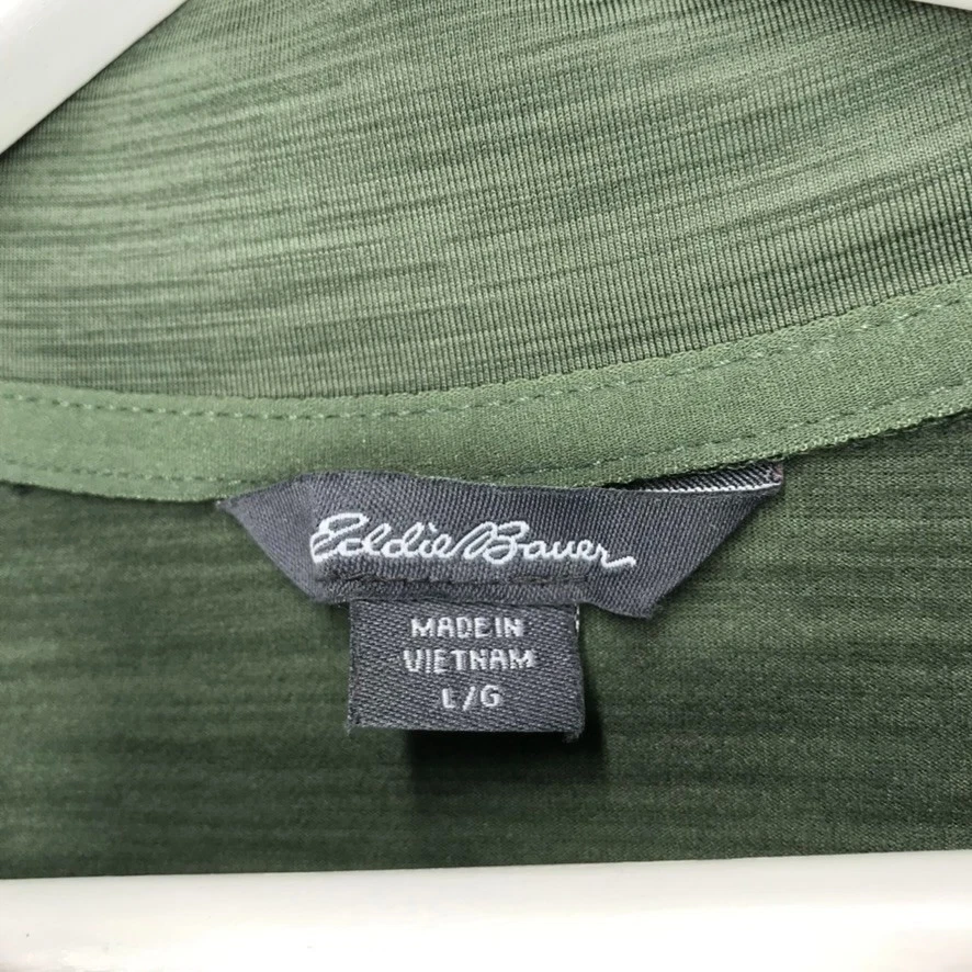 Camisa EDDIE BAUER Mujer GRANDE Verde Cuarto Cremallera Manga Larga Ropa Activa Prenda para el torso Foto 4 de 4