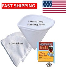 1 Quart Reusable Maple Syrup Filter Set - 3 Pieces for Clear, Delicious Syrup