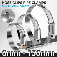 Hose Clips Pipe Clamps - Stainless Steel - jubilee type - 304/201ss - 8 to 130mm