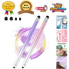 Stylish Dual-End Capacitive Stylus Pens - 2 Pack for iPhone, iPad, Android