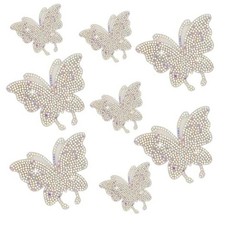 8PCS Bling Butterfly Car Decals, Self-Adhesive Butterfly Stickers for Colorful