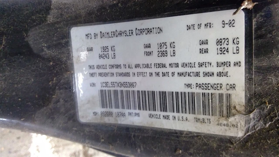 Chrysler Sebring 2003 2.7L Automatic Transmission 8203 — 第 4/4 张图片