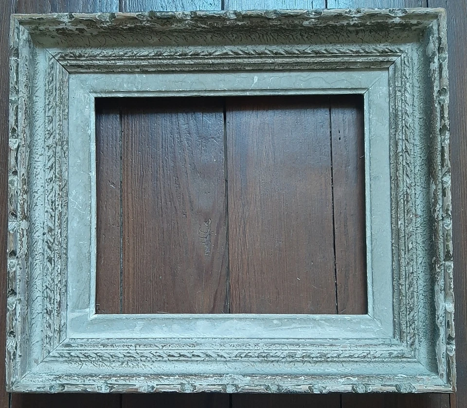 Cadre ancien bois sculpté/3 F**27 x 22 cms - Photo 1/4