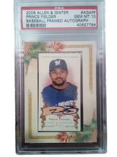 Prince FIELDER PSA GEM MINT 10! 2006 Topps Allen Ginter FRAMED MINI ON CARD AUTO