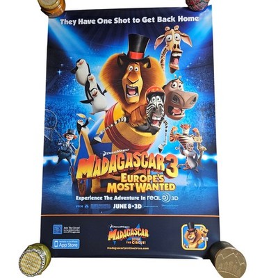 Madagascar 3: Europe's Most Wanted 2012 Promo Movie Poster 27x40 Ben Stiller