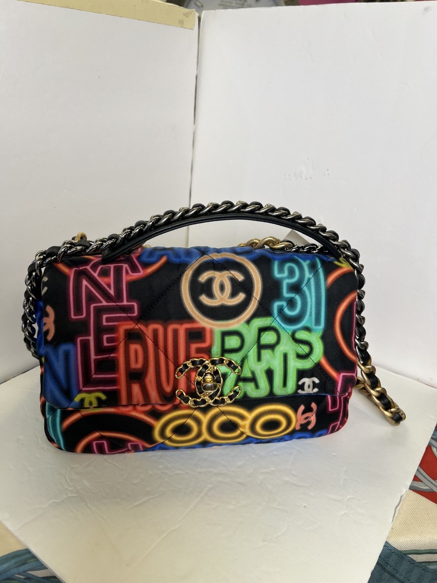 Chanel Medium Multicolor Neon Graffiti 19 Bag | eBay