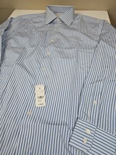 Brooks Brothers Luxury Blue Button Down Shirt Thomas Mason Madison Mens 16.5 36