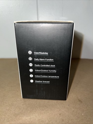 Wireless Sensor Digital Projector Alarm Clock Weather Calendar Timer LED Snooze - Picture 2 of 2