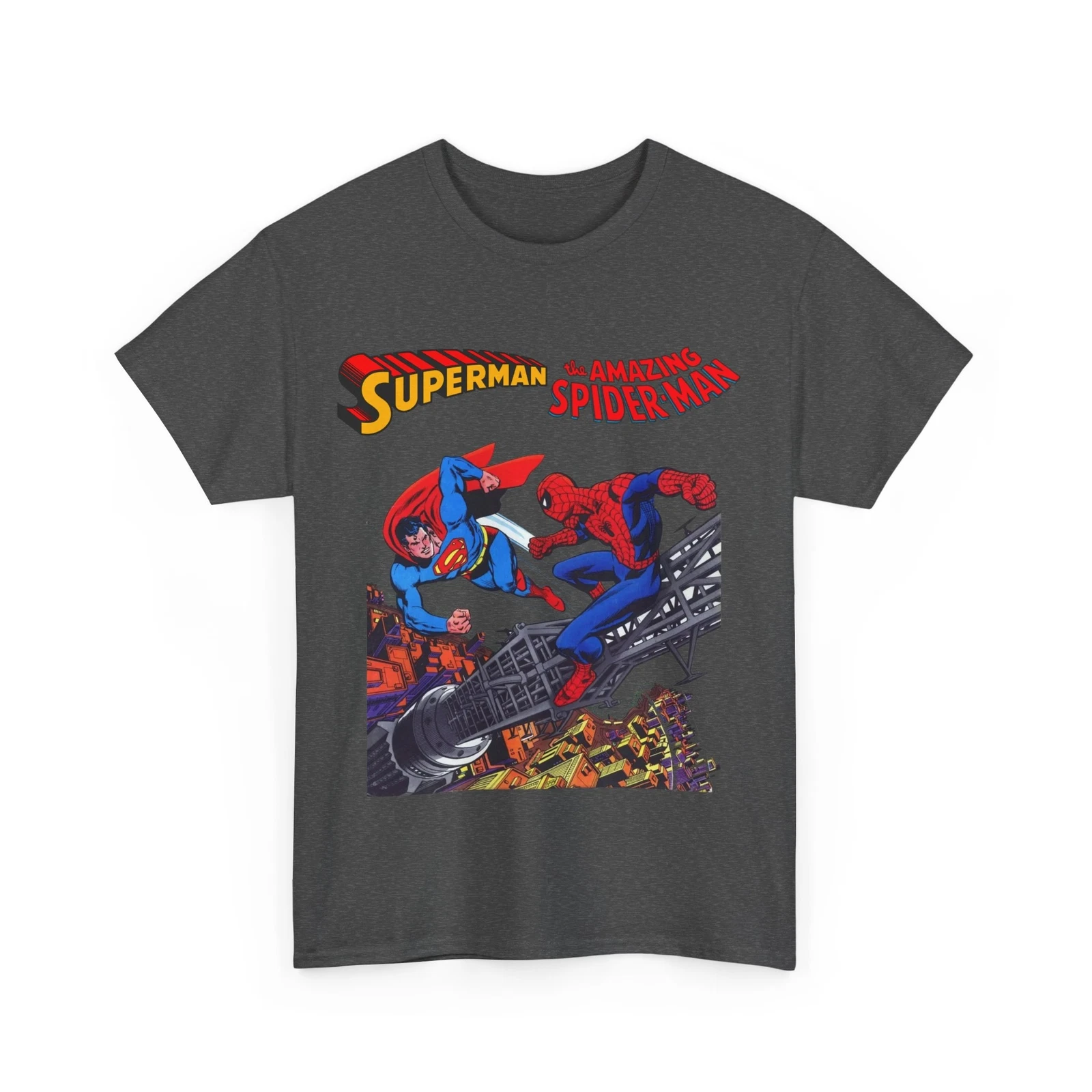 Superman & Amazing Spider-Man T-Shirt - DC/Marvel Comics Crossover - 1970s