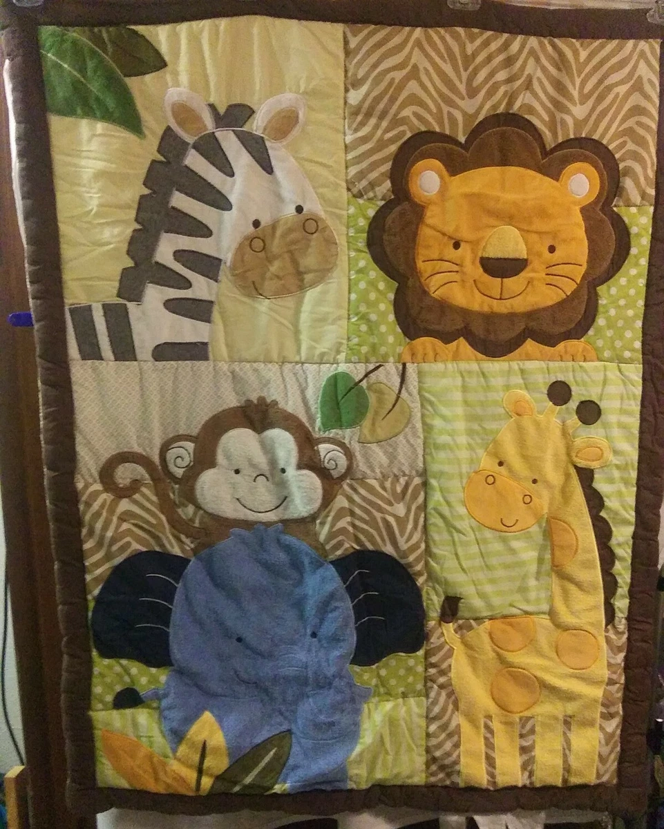 Baby quilt animals safari jungle zoo Nice Piece 36x44