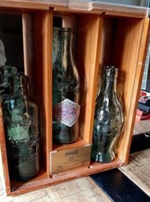 Coca Cola - Rare coffret Bois, miroir, 3 bouteilles Hutchinson, Root, Crow. . .
