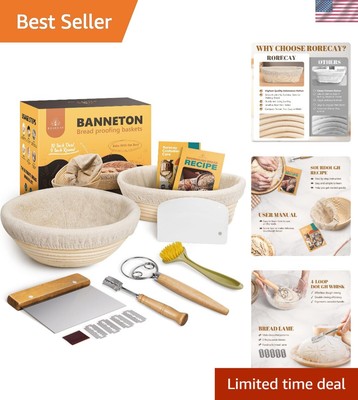 Complete Sourdough Baking Kit | 9'' Round & 10'' Oval Rattan Proofing Baskets