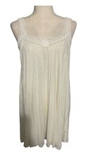 zara new womens solid white lace tank mini dress medium