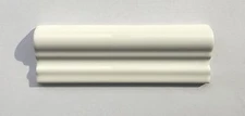 2X6 White Ceramic Single Ogee Molding Trim Piece (Sold per piece)