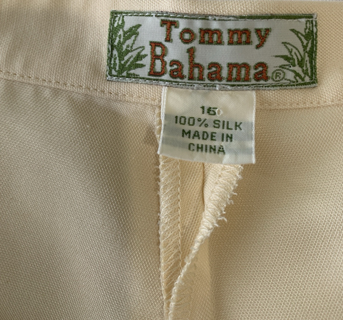 Pantalone Tommy Bahama donna 16 panna seta gamba larga senza orli - Foto 3 di 11