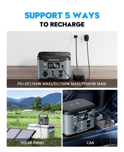 300W Portable Power Station, Powdeom 296Wh Power Bank with AC Outlet, Solar G... - Picture 7 of 9