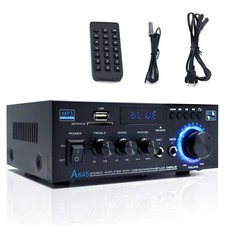 Home Audio Amplifier Receiver AK45, 400W Bluetooth 5.0 HiFi Stereo Power Amplifi