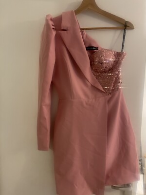 Lavish Alice Nyla Embellished Pink Mini blazer Dress #asos