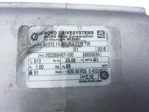 NordBlock.1 2 Stage Hellical Bevel Gear Unit SK 92372.1V 80LP/4 Speed Reducer - Picture 6 of 11