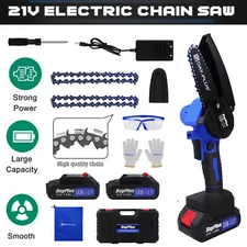 Electric Cordless Chainsaw Powerful Saw Wood Pruning Cutter Battery Rechargeable