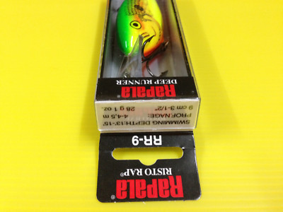 Rapala Deep Runner Risto Rap RR-9 FSD, Fire Shad Color Lure, NIB