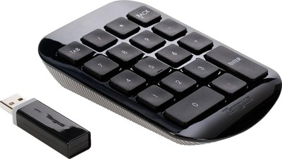 Targus Wireless Numeric Keypad, Black - Nano USB Receiver, Full-Size Keys