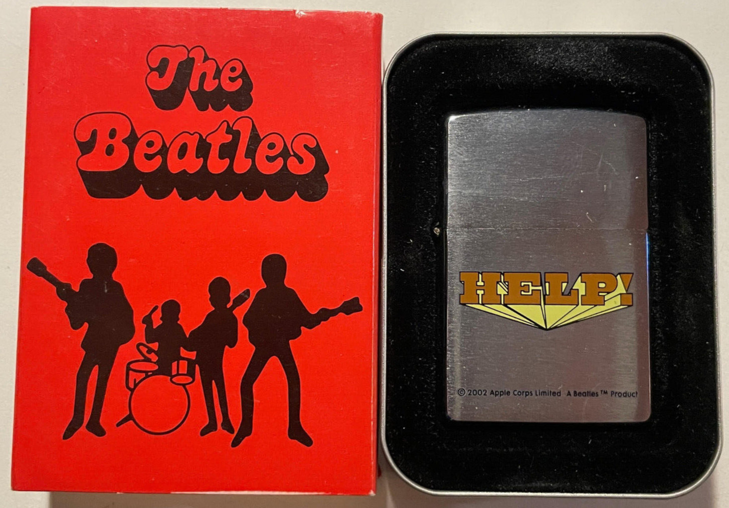 NEW IN BOX The Beatles Zippo Lighter Help! Album Artwork w/ Slipcase 2002