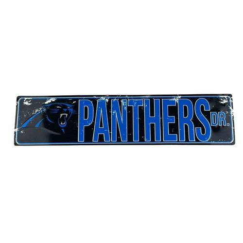 CAROLINA PANTHERS STREET METAL 24 X 5.5" SIGN DRIVE NFL ROAD DR