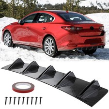 For Mazda Speed 3 Rear Bumper Diffuser Carbon Fiber Shark Spoiler Splitter Lip