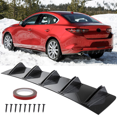 For Mazda Speed 3 Rear Bumper Diffuser Carbon Fiber Shark Spoiler Splitter Lip