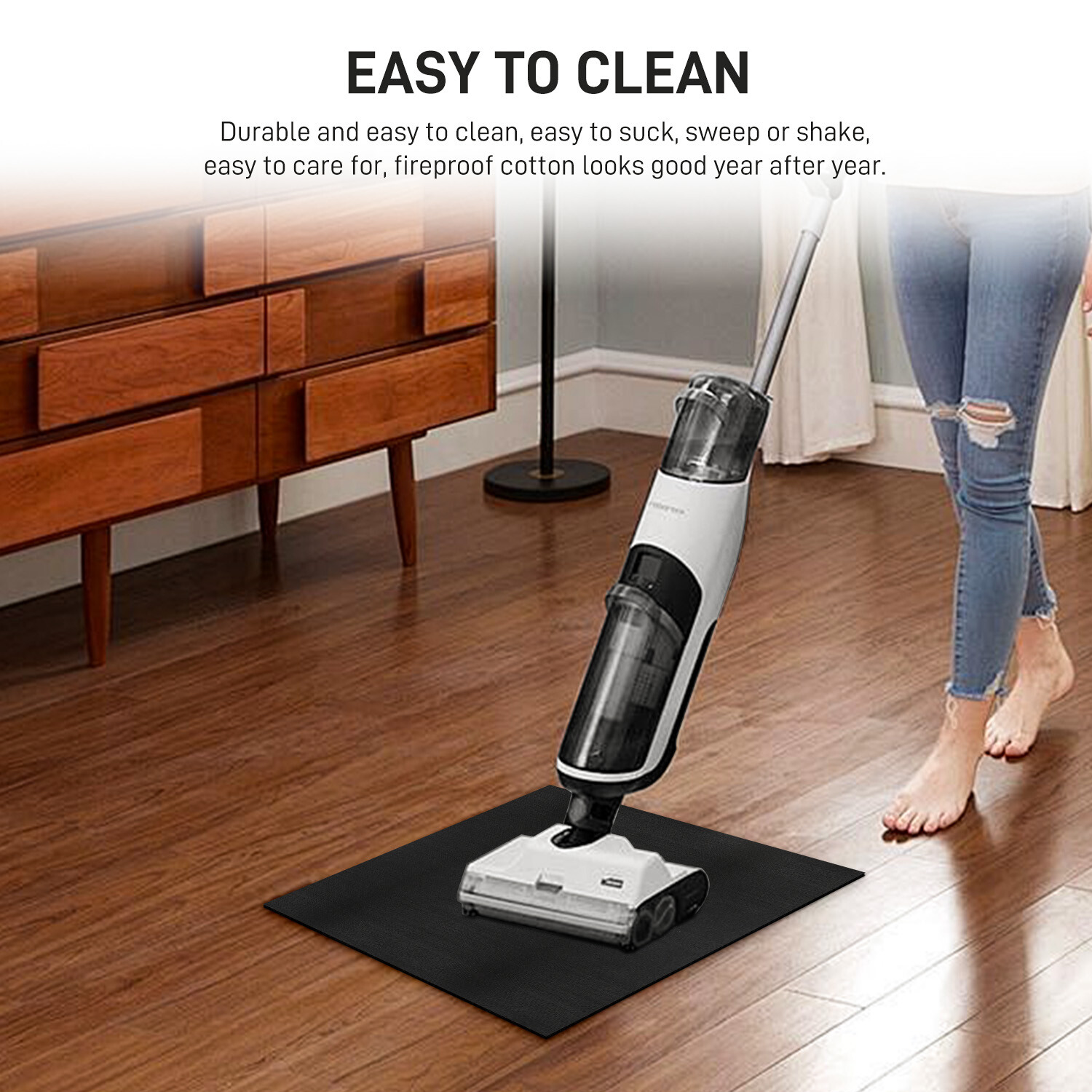 Under Grill Floor Mat,Premium Grill Mat for Deck, Oil Absorbent, Deck Protector