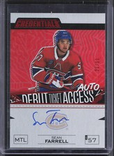 2023-24 Credentials #DTAA-SF Sean Farrell Debut Ticket Access Auto #/99 Red