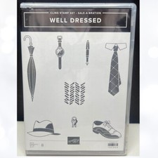 Stampin Up WELL DRESSED Fathers Day Dad Hat Tie Rubber Stamps