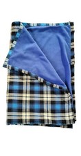 Authentic Maasai Shuka from Kenya- Warm Fleece Lined, Blue And White