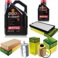 MANN-FILTER Inspektionspaket 6L Motul 5W-30 8100 X-Clean+ FüR Bmw 5Er 520I 24V