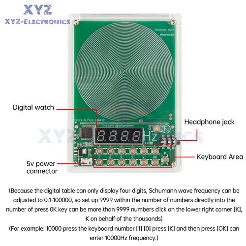 Digital Schumann Wave Generator Adjustable 0.1Hz~100kHz Sine Wave With Shell - Afbeelding 3 van 23