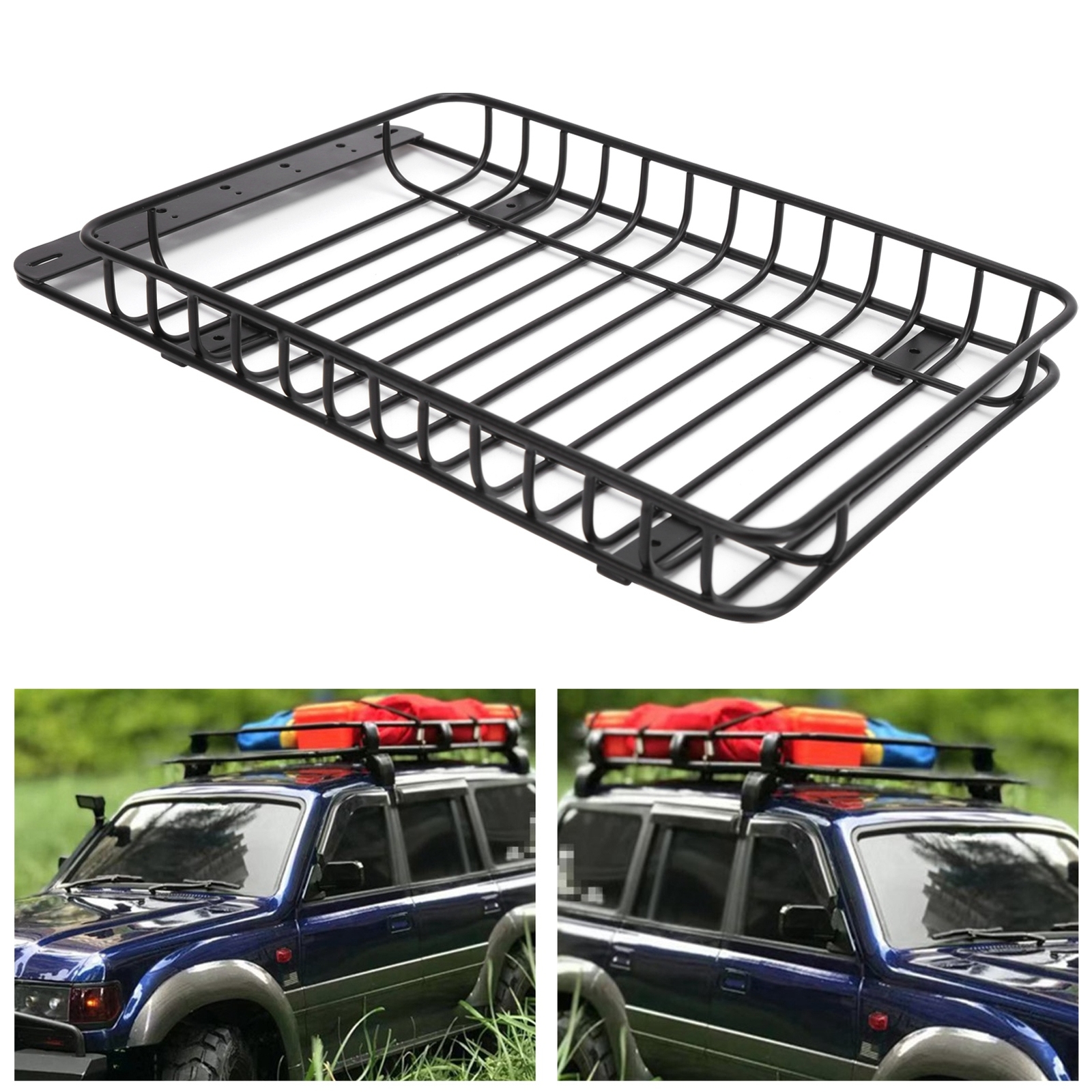 Metal Roof Rack Luggage Carrier With LED Light Fit For ‑4/Axial AC