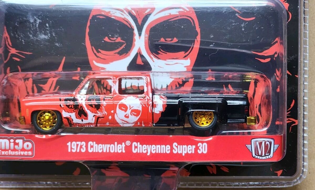 1973 Chevrolet Cheyenne Super 30 Pickup Truck Red & Black w/Graphics Ltd Ed  to 4400 pieces 1/64 Diecast Model Car by M2 Machines